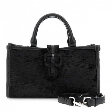 Cafe Noir MINIBAG IN VELLUTO STROPICCIATO, BORDATURA E MANICI IN SINTETICO EFFETTO PELLE - C3NU0947