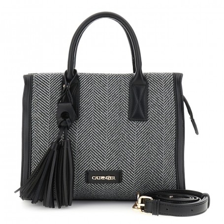 Cafe Noir TOTE IN TESSUTO TWEED CON CHARM E NAPPINA - C3YD0908
