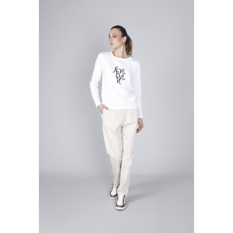 Cafe Noir TSHIRT MANICA LUNGA STAMPA FOREVER - C7JT0247