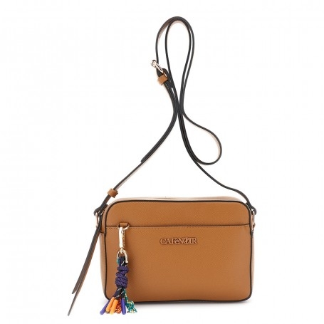 Cafe Noir CAMERA BAG IN SINTETICO EFFETTO PELLE SAFFIANO CON CHARMS MULTICOLOR - C3WA0903