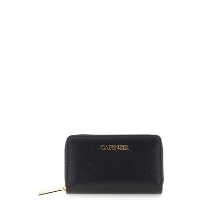 Cafe Noir PORTAFOGLIO IN SINTETICO EFFETTO SAFFIANO DOPPIA ZIP CON LETTERING - C4AB0901