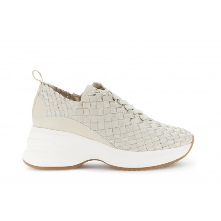 Cafe Noir RUNNING IN GROS GRAIN INTRECCIATO E MATERIALE SINTETICO EFFETTO PELLE - C1DH9001