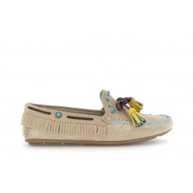 Cafe Noir MOCASSINO IN PELLE SCAMOSCIATA CON NAPPINE - C1EF6002