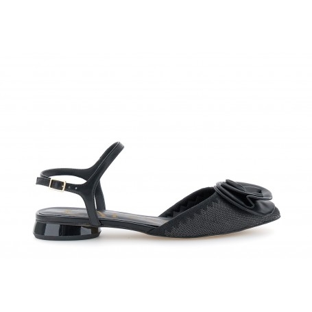 Cafe Noir BALLERINA GILDA IN CANVAS E MATERIALE SINTETICO EFFETTO PELLE CON FIORE - C1EG9011