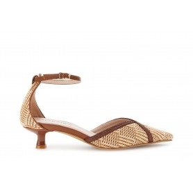 Cafe Noir DECOLLETE' CHIUSA DIETRO CON LACCIO TOMAIA EFFETTO RAFFIA E TRECCIA - C1EH9005