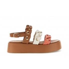 Cafe Noir SANDALO 3 FASCE IN NAPPA CON OCCHIELLI E INFILATURA - C1GD4003