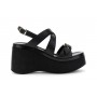 Cafe Noir SANDALO IN PELLE INCROCIO FIBBIA SU ZEPPA - C1GE1023