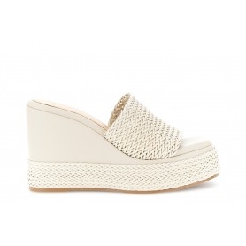 Cafe Noir CIABATTA SU FONDO ZEPPA IN SINTETICO EFFETTO PELLE INTRECCIATA - C1GG9700