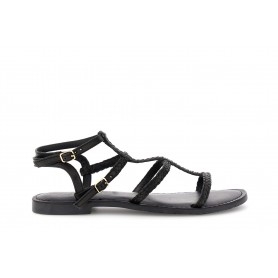 Cafe Noir SANDALO IN PELLE CON RICAMO A TRECCIA - C1XB1704