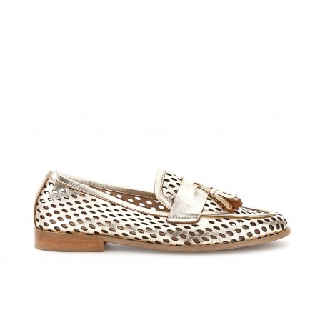 Cafe Noir MOCASSINO TRAFORATO IN PELLE CON NAPPINE - C1XM1037
