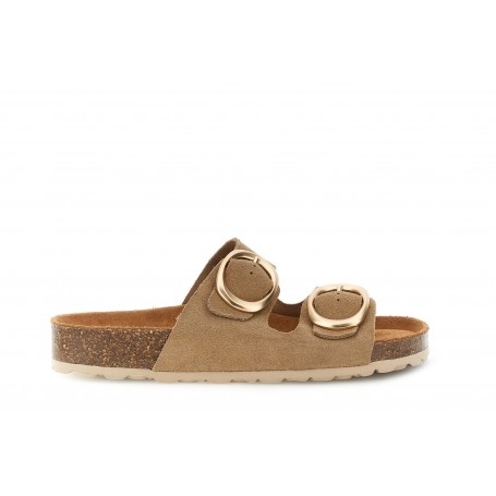 Cafe Noir CIABATTA IN PELLE SCAMOSCIATA CON FIBBIE - C1XP6322