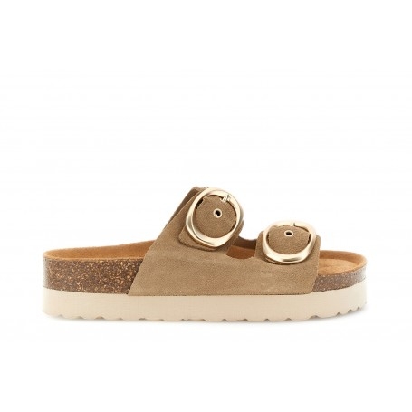 Cafe Noir CIABATTA IN PELLE SCAMOSCIATA CON FIBBIE - C1XP6323