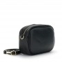 Cafe Noir CAMERA BAG IN PELLE MARTELLATA, TRACOLLA CON MOSCHETTONI E NAPPINA - C3XH0040