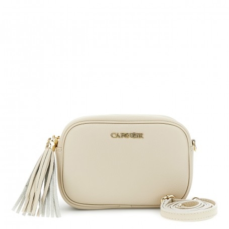 Cafe Noir CAMERA BAG IN PELLE MARTELLATA, TRACOLLA CON MOSCHETTONI E NAPPINA - C3XH0040