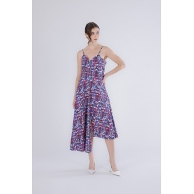 Cafe Noir ABITO ASIMMETRICO IN POPELINE STAMPATO - C7JA0283