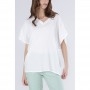 Cafe Noir BLUSA MANICA CORTA A KIMONO CON RIFINITURE IN RASO - C7JC0251