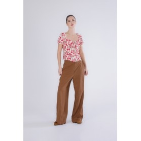 Cafe Noir TOP STAMPATO CON DIETRO ELASTICATO - C7JC0254