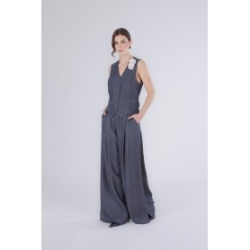 Cafe Noir GILET IN TENCEL DENIM CN FODERA STAMPATA - C7JH0103