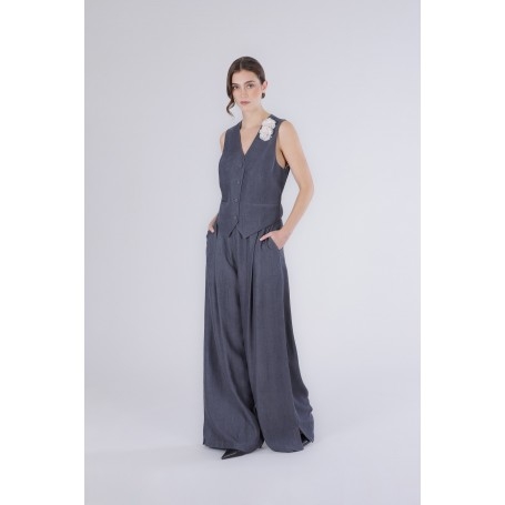 Cafe Noir GILET IN TENCEL DENIM CN FODERA STAMPATA - C7JH0103