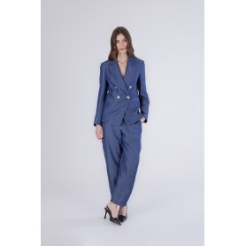 Cafe Noir GIACCA DOPPIOPETTO IN TENCEL DENIM - C7JH0104