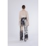 Cafe Noir PANTALONE PALAZZO IN SATIN STAMPATO - C7JP0310