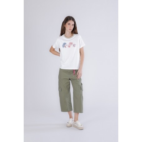 Cafe Noir T SHIRT PORTALOGO CON COSTINA LUREX ALLO SCOLLO - C7JT0267