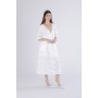 Cafe Noir BLUSA CON MACICHE CORTE E BALZA IN MUSSOLA DI COTONE RICAMATA - C7JC0234