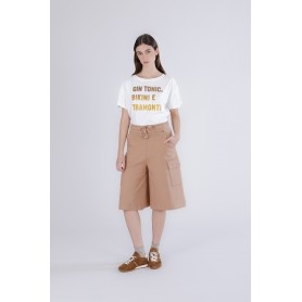 Cafe Noir BERMUDA IN FELPA CON TASCONI E CON APPLICAZIONE - C7JF0129