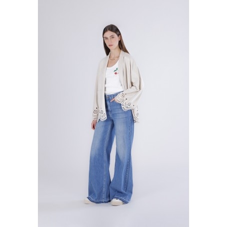 Cafe Noir KIMONO CON ORLO LASERATO - C7JG0039