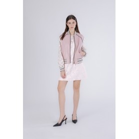 Cafe Noir BOMBER IN SIMILPELLE CON MANICHE IN PIZZO - C7JG0047