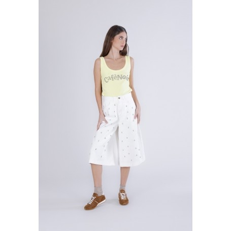 Cafe Noir PANTALONE JORTS  IN BULL DENIM CON APPLICAZIONI - C7JJ0197