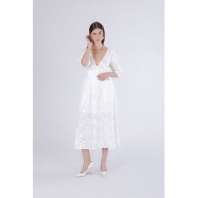 Cafe Noir GONNA MUSSOLA DI COTONE RICAMATA - C7JO0076