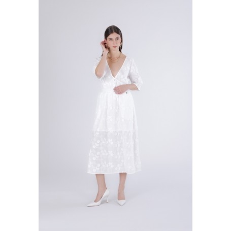 Cafe Noir GONNA MUSSOLA DI COTONE RICAMATA - C7JO0076