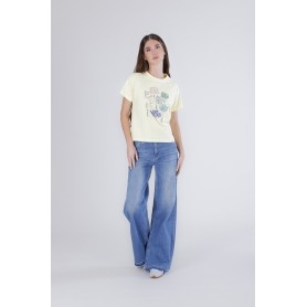 Cafe Noir T SHIRT CON FIORI DI PAILETTES - C7JT0269