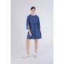 Cafe Noir ABITO IN TENCEL DENIM CON RICAMO ALLE MANICHE - C7JA0281