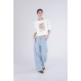 Cafe Noir PANTALONE GAMBA AMPIA CON ROTTURE - C7JJ0194