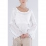 Cafe Noir MAGLIA  PUNTO PIZZO CON BALZA INCRESPATA IN COTONE - C7JM0348