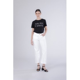 Cafe Noir PANTALONE BOOTCUT  IN BULL DENIM - C7JJ0187