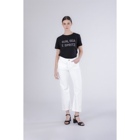 Cafe Noir PANTALONE BOOTCUT  IN BULL DENIM - C7JJ0187