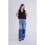 Cafe Noir CANOTTA CON SCOLLATURA A V IN JERSEY DICOTONE CON LOGO RICAMATO - C7JT0263