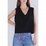 Cafe Noir CANOTTA CON SCOLLATURA A V IN JERSEY DICOTONE CON LOGO RICAMATO - C7JT0263