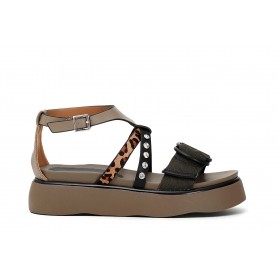 Cafe Noir SANDALO NASTRO CON ANELLI E MULTI LISTINI IN CAVALLINO E SIMILPELLE - C1HL9360