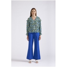 Cafe Noir BLUSA STAMPATA CON RUCHES ALLE MANICHE - C7JC0130