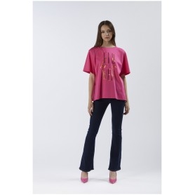 Cafe Noir T SHIRT CONFORT A MANICHE CORTE BE A FLOWER - C7JT0157