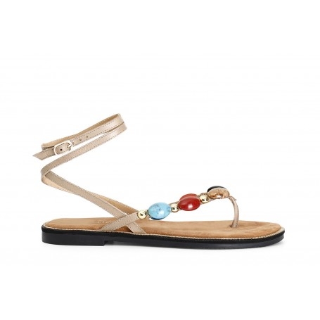 Cafe Noir SANDALO INFRADITO IN PELLE CON PIETRE - C1XM1016