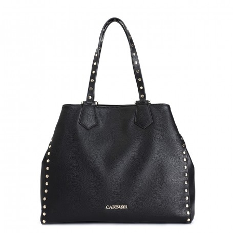 Cafe Noir SHOPPING MORBIDA CON APPLICAZIONE RIVETTI E ATTACCHI MANICI IN METALLO - C3MA0802