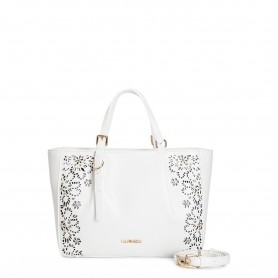 Cafe Noir SHOPPING CON LASERATURA A MOTIVO FLOREALE CON APPLICAZIONE DI RIVETTI, MANICI RE - C3ND0824