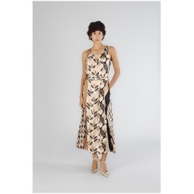 Cafe Noir ABITO LUNGO IN SATIN STAMPATO - C7JA0245