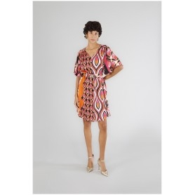 Cafe Noir ABITO TIPO TUNICA IN SATIN STAMPATO - C7JA0246