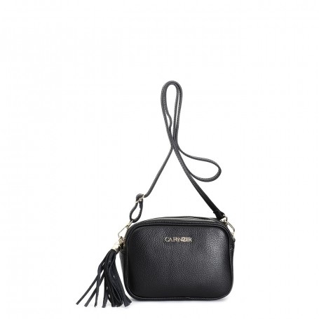 Cafe Noir CAMERA BAG IN PELLE MARTELLATA CON TRACOLLA CON MOSCHETTONI E NAPPINA - C3XH0022